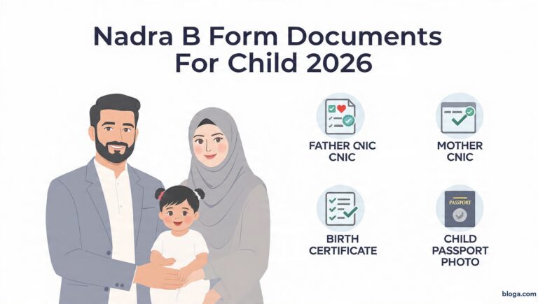 nadra b form documents for child