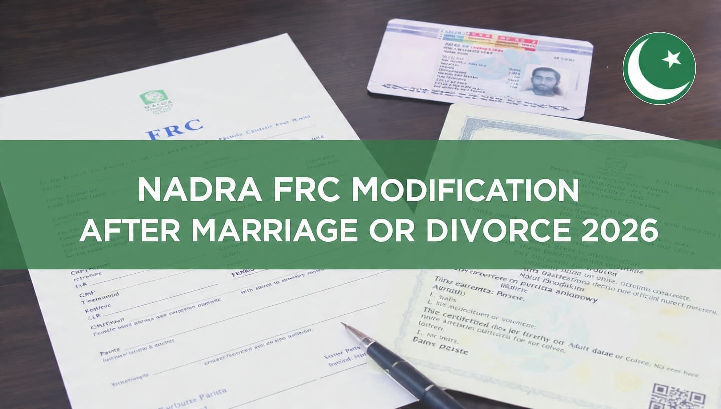 NADRA FRC Modification After Marriage or Divorce