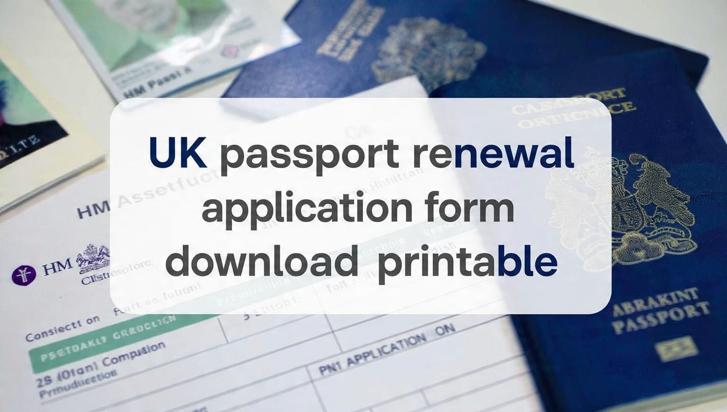 UK passport renewal application form download printable