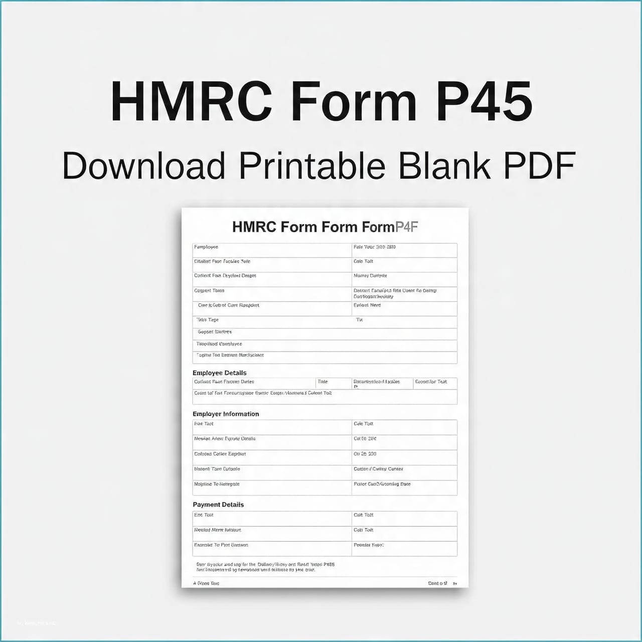 HMRC Form P45 Download Printable Blank PDF